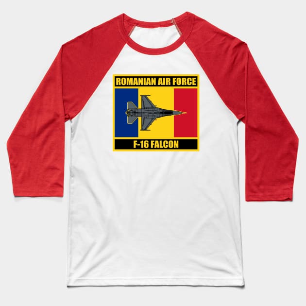 Romanian Air Force F-16 Falcon Baseball T-Shirt by TCP